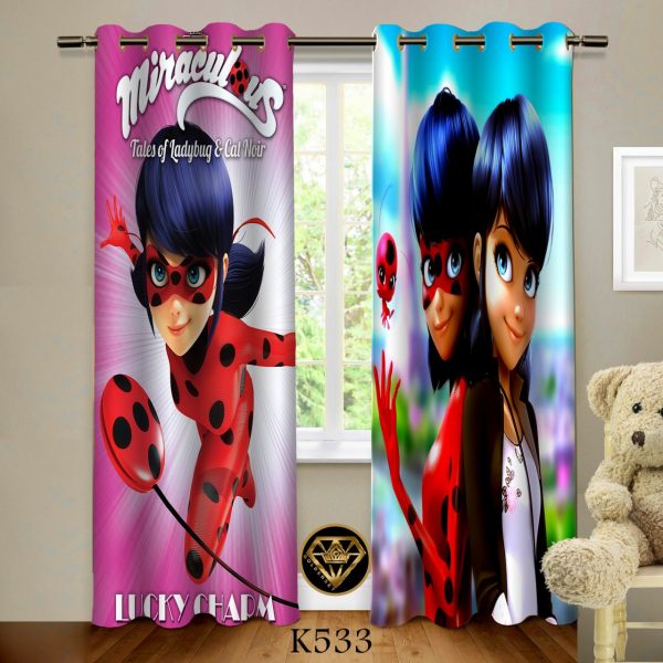 پرده چاپی طرح انیمیشن دختر کفشدوزکی K533