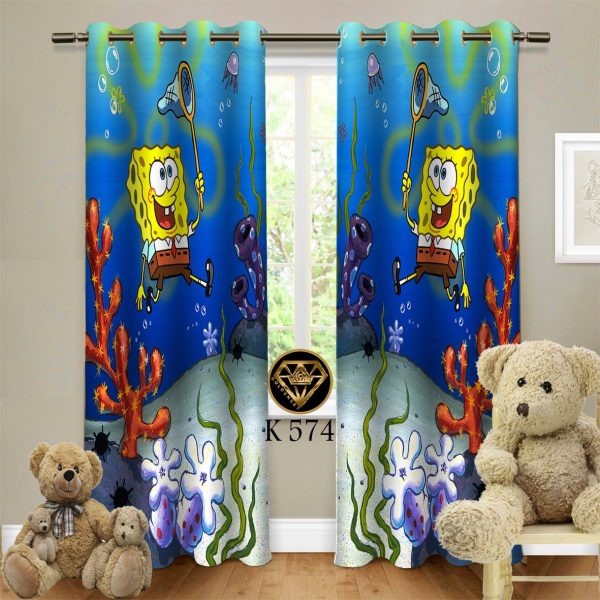 پرده چاپی طرح باب اسفنجی K574