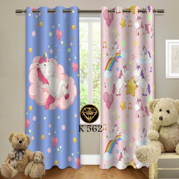 پرده چاپی طرح اسب تک شاخ کد K562