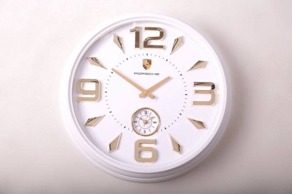 ساعت دیواری پورش دو موتور سفید