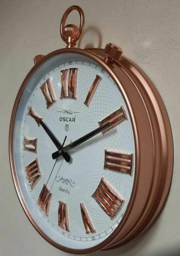 ساعت دیواری اسكار 220 شماره برجسته آبکاری کد wdp220