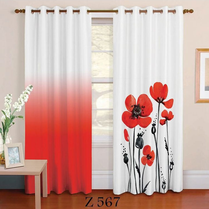 پرده چاپی طرح گل Z567
