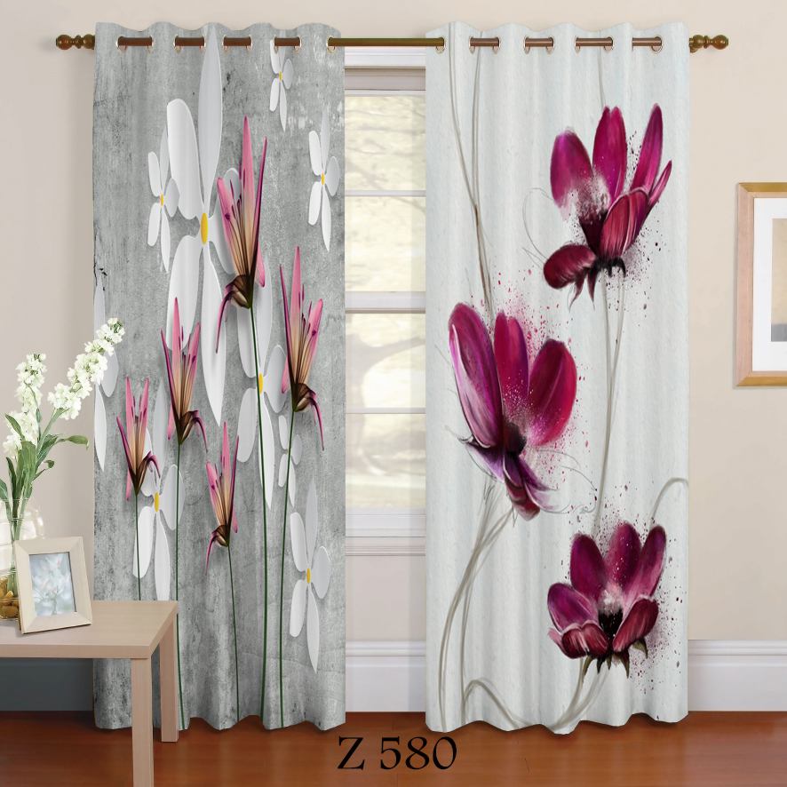 پرده چاپی طرح گل Z580