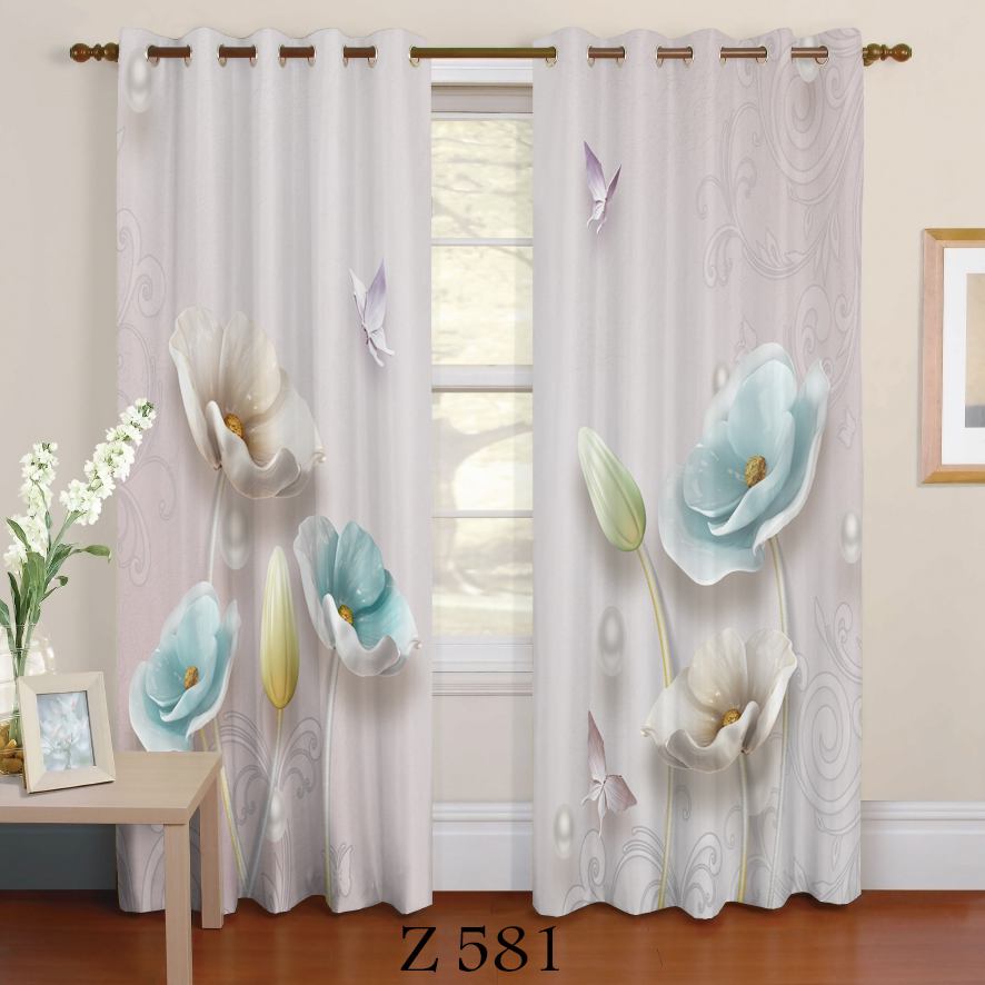 پرده چاپی طرح گل Z581