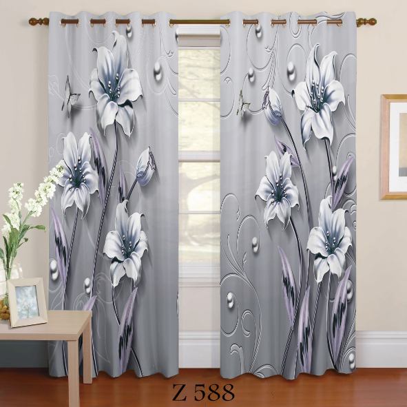پرده چاپی طرح گل Z588