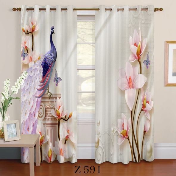 پرده چاپی طرح گل Z591