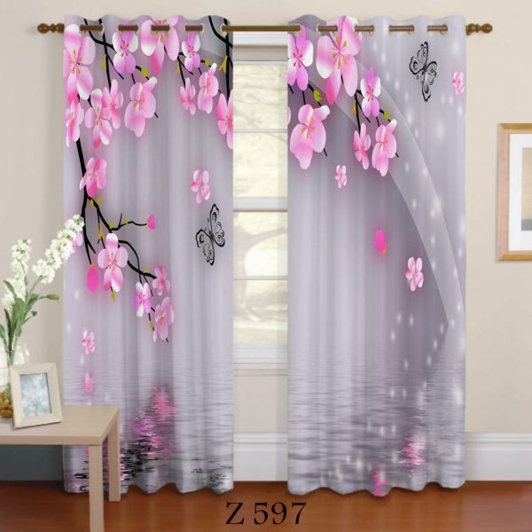 پرده چاپی طرح گل Z597